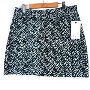 New TDC mini skirt Large animal print corduroy raw